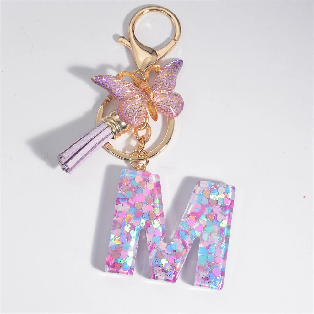 A-Z Dreamy Sequin Letters Keychain