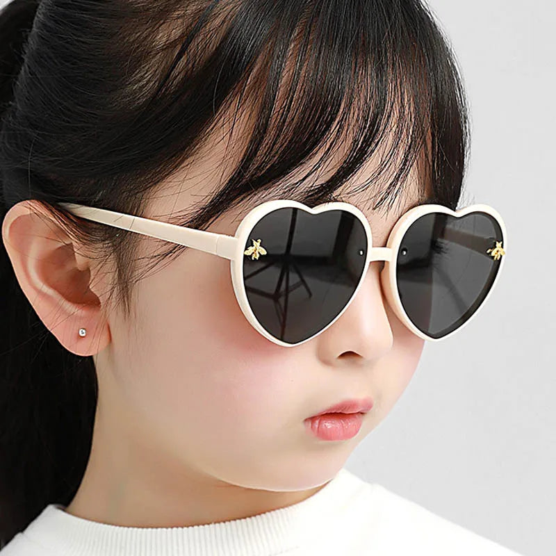 Kids Golden Bee Heart Polarized Sunglasses