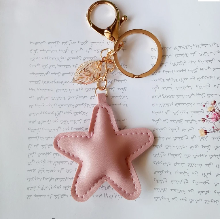 Chic Leather Heart / Star Keychain (12 colours of each styles available)