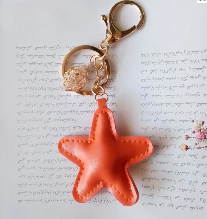 Chic Leather Heart / Star Keychain (12 colours of each styles available)