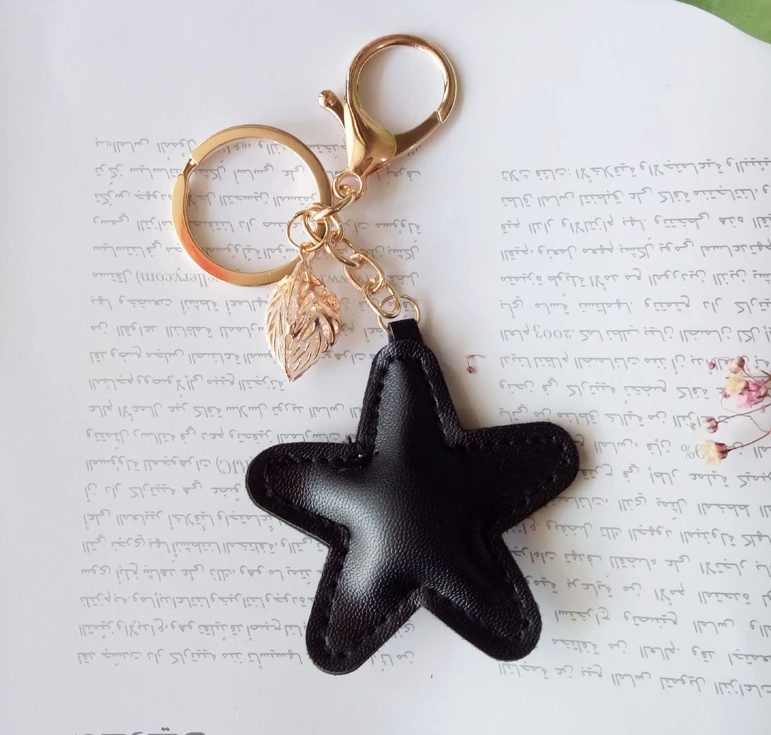 Chic Leather Heart / Star Keychain (12 colours of each styles available)