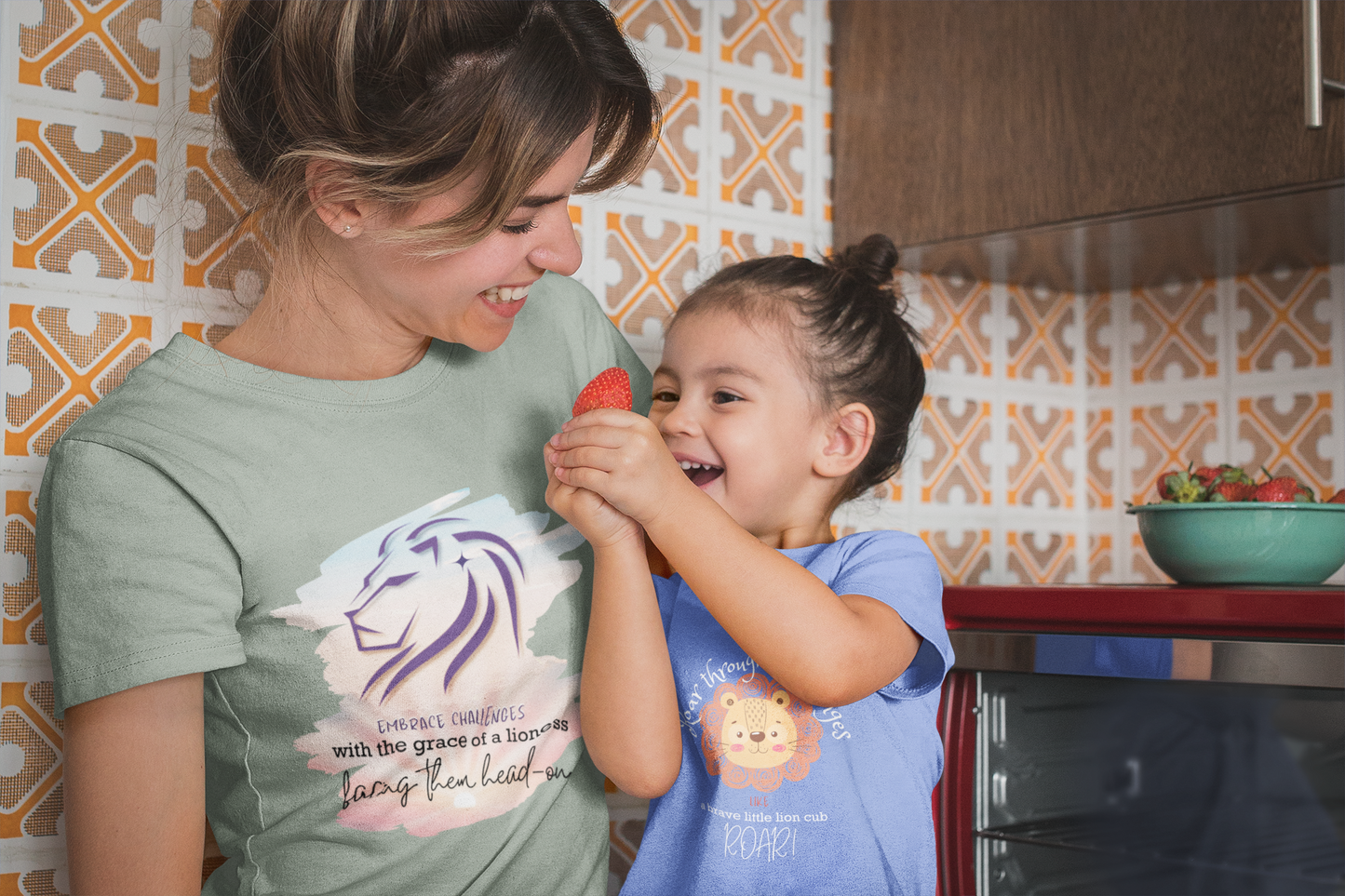 Embrace Challenges Lion Queen T-Shirt (DaddyMammy&Me Matching Tee)