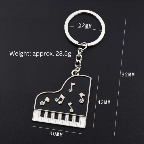 Creative Piano Electric Guitar Earphone Music Note Metal Enamel Keychain