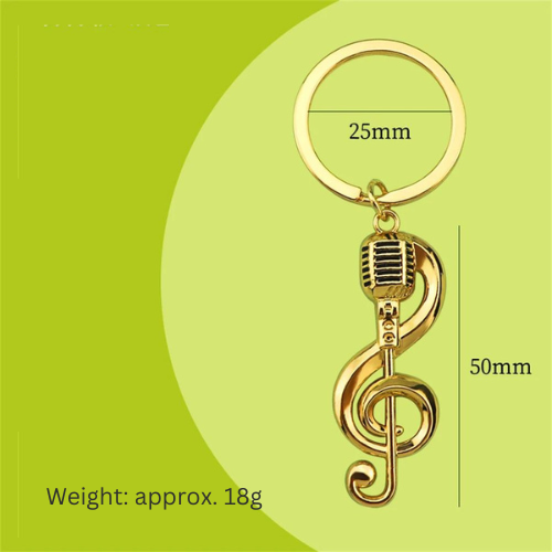 Creative Piano Electric Guitar Earphone Music Note Metal Enamel Keychain