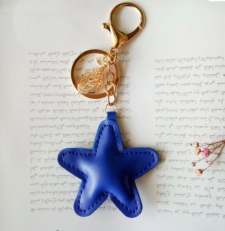 Chic Leather Heart / Star Keychain (12 colours of each styles available)